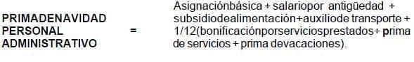 Prima de Navidad Personal Administrativo