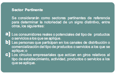 Sector pertinente - Signos distintivos