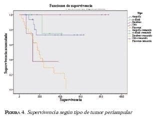 Supervivencia segun tipo de tumor periambular Supervivencia segun tipo de tumor periambular