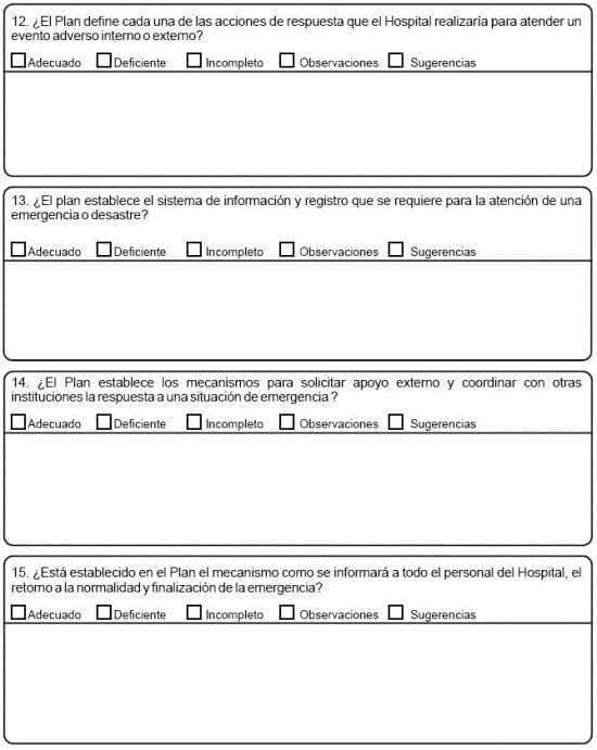 Evaluar Plan Hospitalario de Emergencias