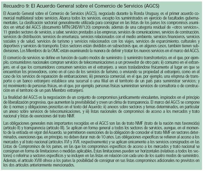 El Acuerdo General sobre el Comercio de Servicios AGCS Acuerdo General sobre el Comercio de Servicios AGCS