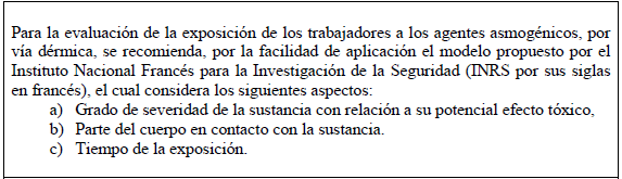 Agentes asmogénicos por vía dérmica