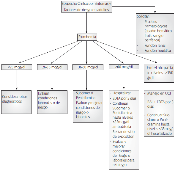 Algoritmo de diagnóstico en Urgencias Toxicológicas - Plomo