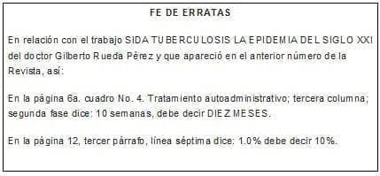 Fe de Erratras Fe de Erratras