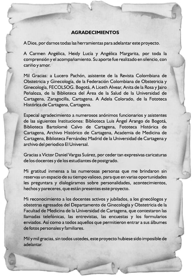 Historias para Conocer y Recordar Tomo I, Agradecimiento