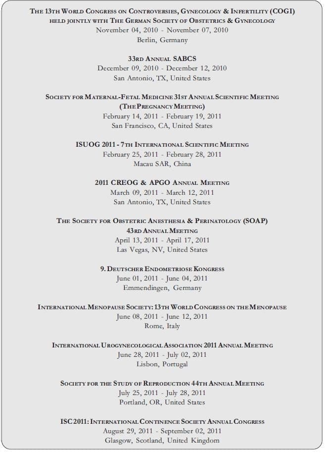 Revista de Menopausia, Congresos