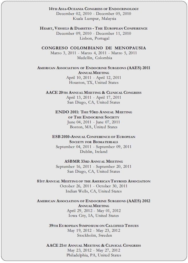 Revista de Menopausia, Congresos