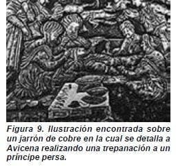 Jarrón de cobre en la cual se detalla a Avicena
