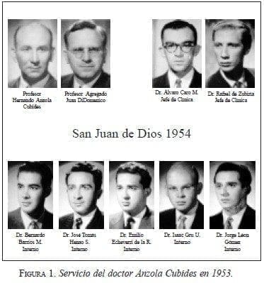 Servicio del doctor Anzola Cubides en 1953