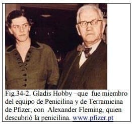 Gladis Hobby con Alexander Fleming