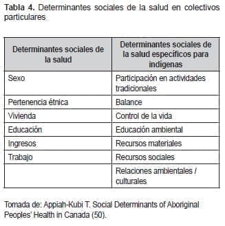 Determinantes sociales de la salud en colectivos particulares