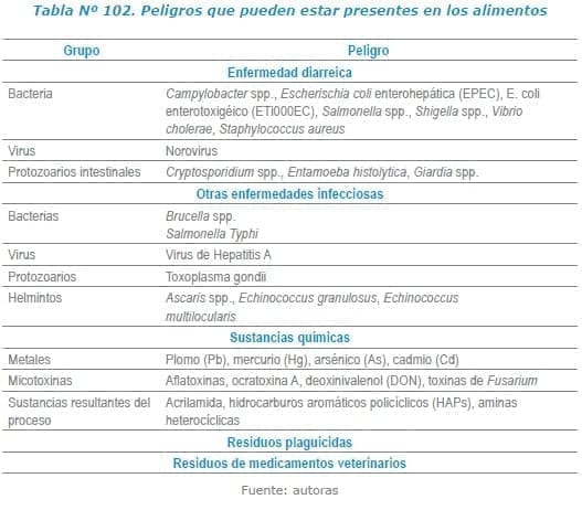 Peligros que pueden estar presentes en los alimentos Peligros que pueden estar presentes en los alimentos