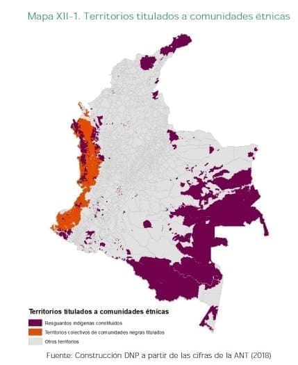 Territorios titulados a comunidades étnicas