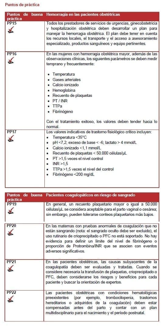 Hemorragia en las pacientes obstétricas - Práctica