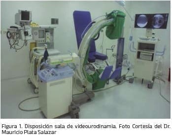 Disposición sala de videourodinamia