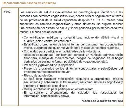Servicios de evaluación especializada - Recomendación basada en consenso