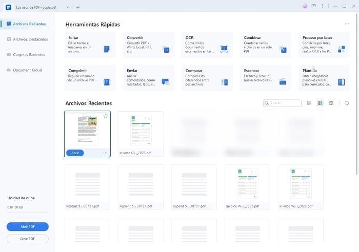 Herramientas de Wondershare PDFelement