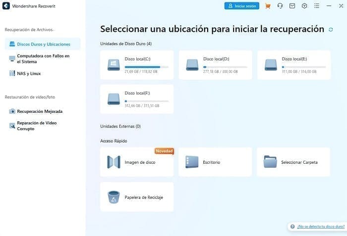 Uso de un software de recuperación de datos