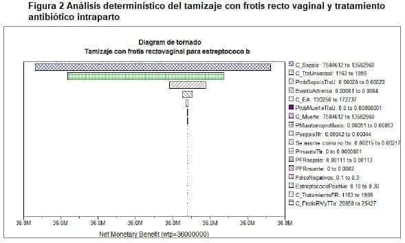Análisis determinístico del tamizaje con frotis recto vaginal